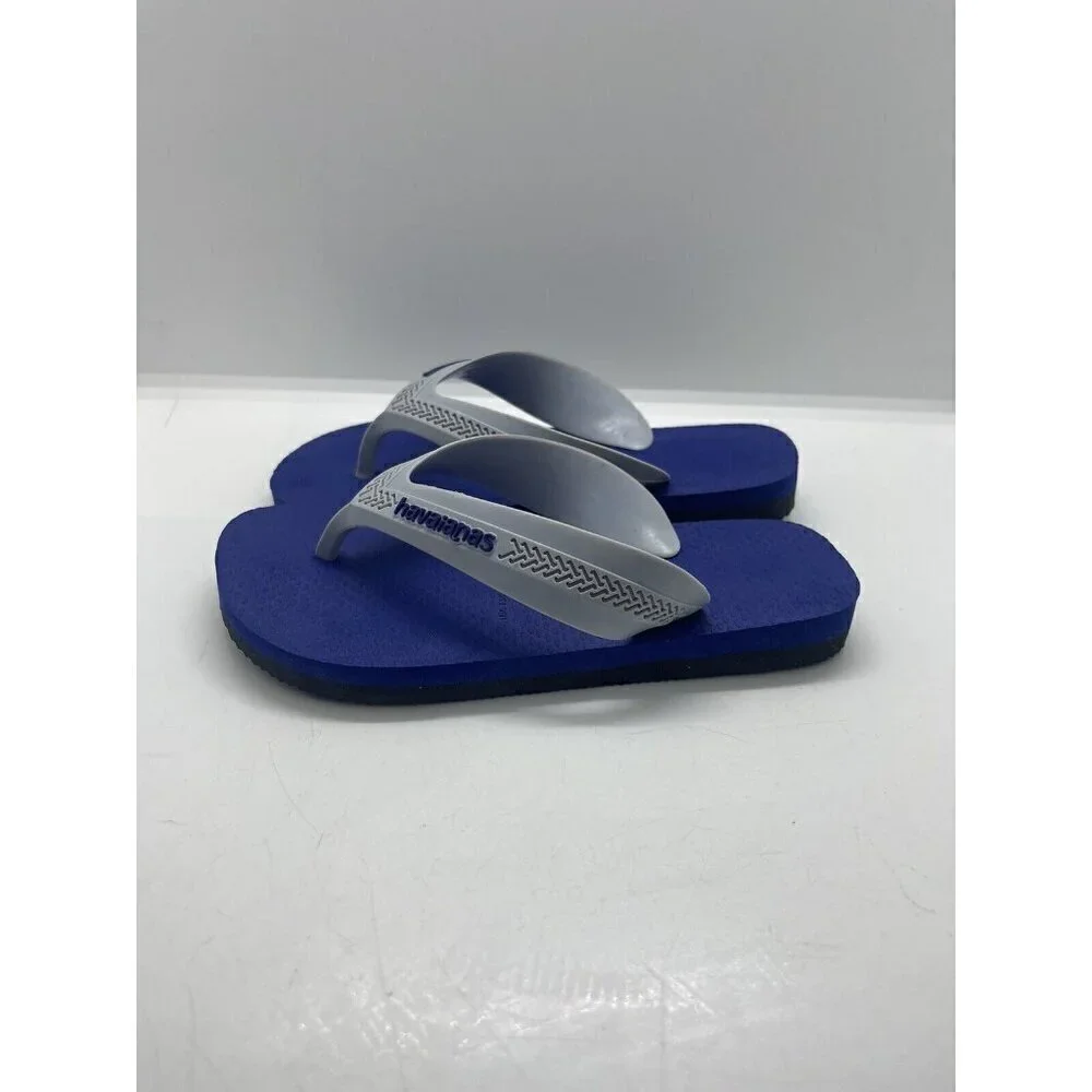 Havaianas Kids Boys Flip Flops Sandals Gray Blue Size 1 Youth EUR 31/32 Shoes